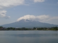 Le mont Fuji dans les nuages