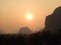Coucher de soleil depuis la terrasse du restaurant
