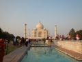 La foule au Taj Mahal en fin d'après-midi