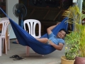 Ballade en tuk tuk - Phnom Sampeou, notre chauffeur fait une sieste