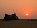 Coucher de soleil dans le désert